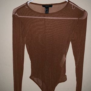 F21 Nude Metallic Bodysuit